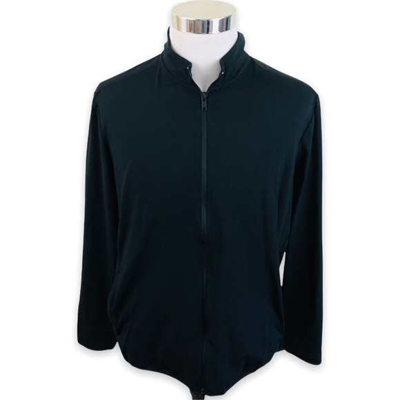 Theory Jacket Womens XXL 2XL Performance Light Black Full Zip Pockets Mock Neck - Picture 1 of 8
